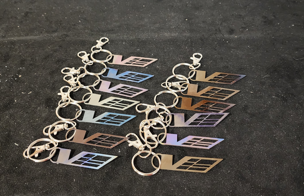 Titanium V logo keychain